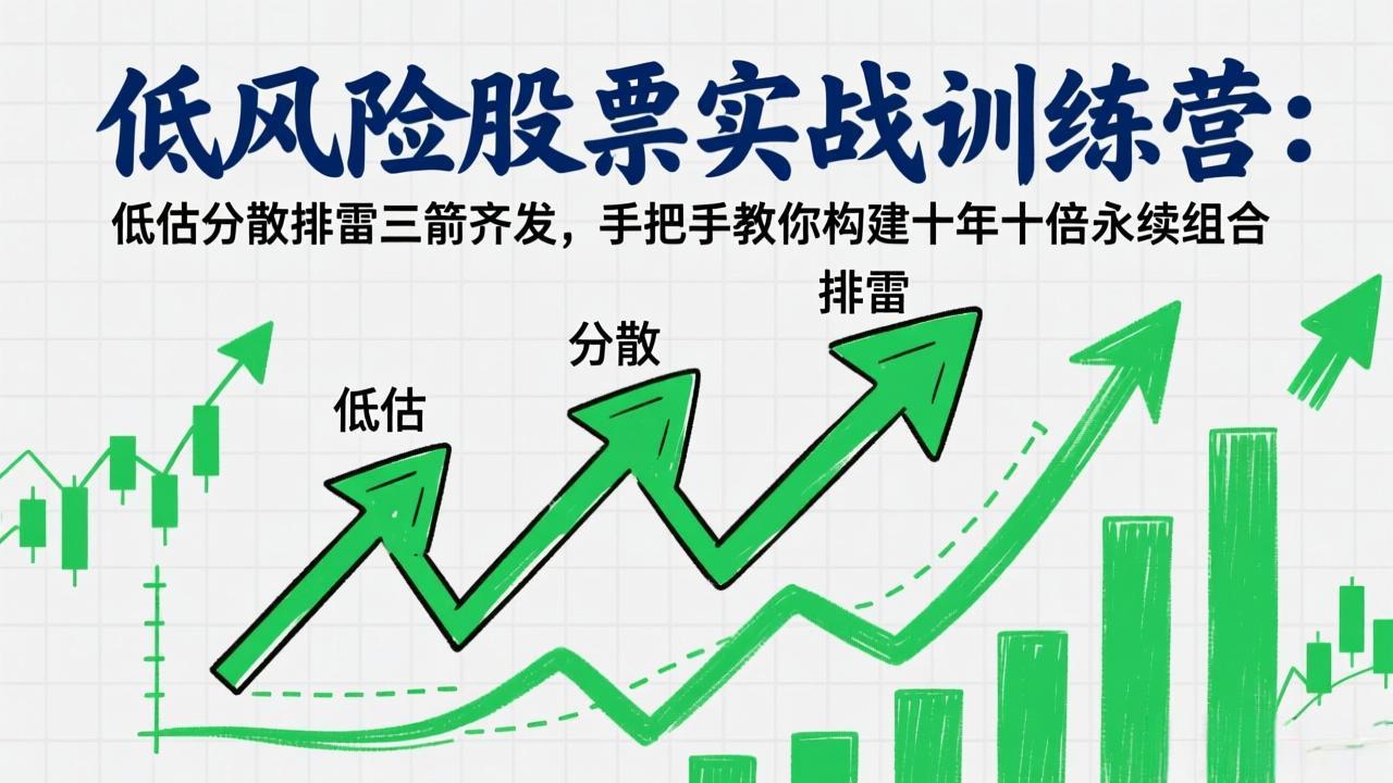 低风险股票实战训练营:低估分散排雷三箭齐发,手把手教你构建十年十倍永续组合-聚业