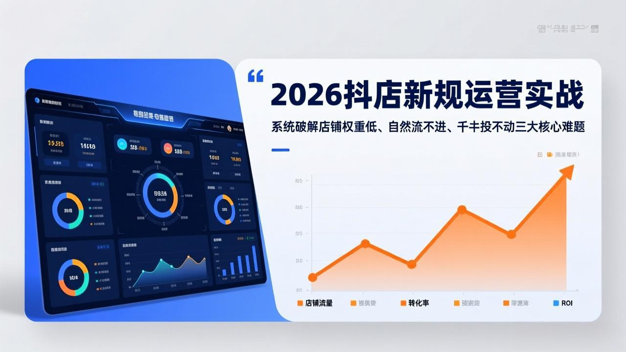 2026抖店新规运营实战:系统破解店铺权重低、自然流不进、千川投不动三大核心难题-聚业