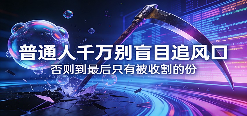 付费文章《通人千万别盲目追风口》否则到最后只有被收割的份-聚业