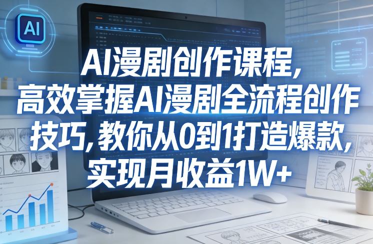 某社群AI漫剧创作课程,高效掌握AI漫剧全流程创作技巧,教你从0到1打造爆款,实现月收益1W+-聚业