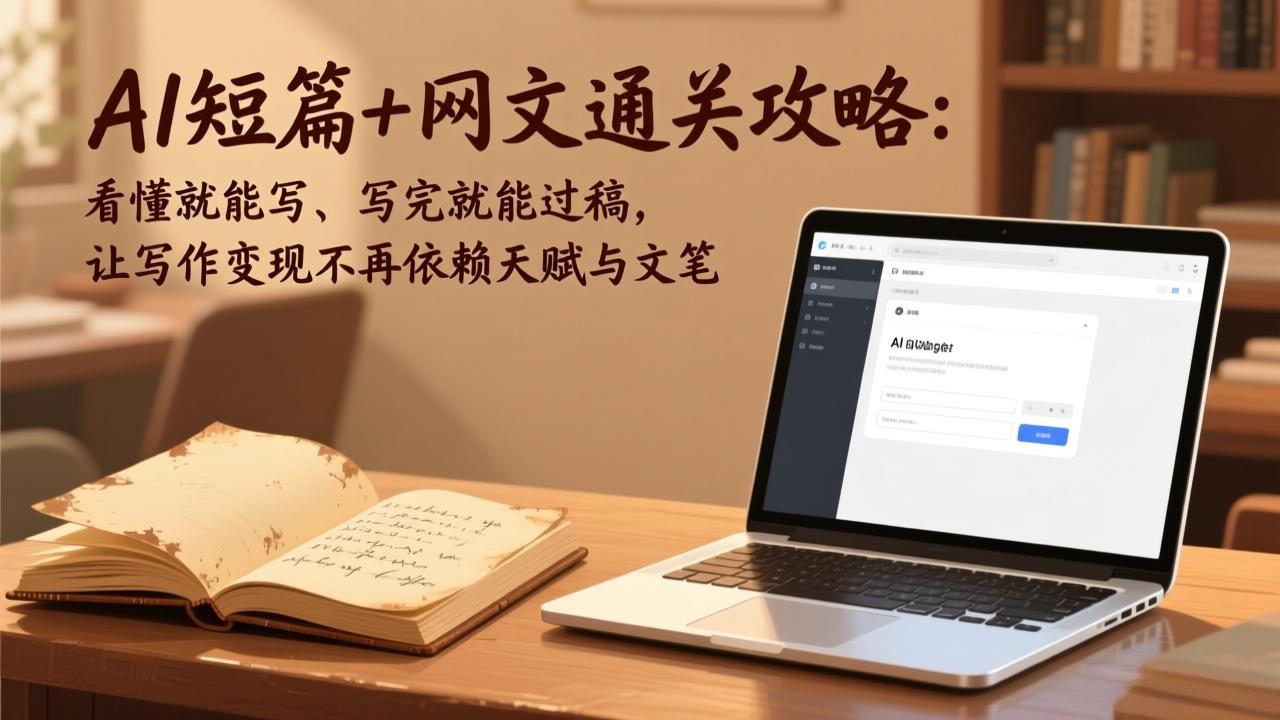 AI短篇+网文通关攻略:看懂就能写、写完就能过稿,让写作变现不再依赖天赋与文笔-聚业