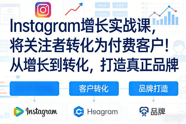 Instagram增长实战课,将关注者转化为付费客户!从增长到转化,打造真正品牌(双语字幕)-聚业