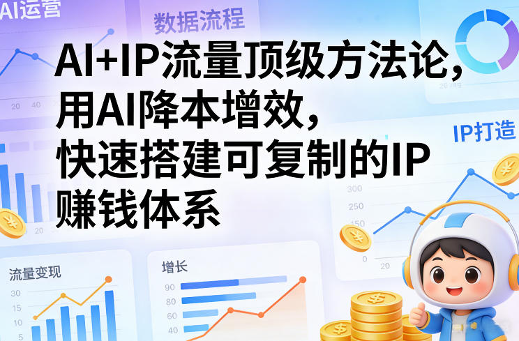 AI+IP流量顶级方法论,用AI降本增效,快速搭建可复制的IP賺钱体系-聚业
