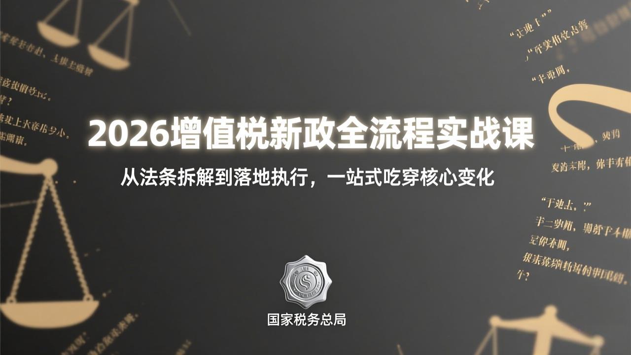 2026增值税新政全流程实战课:从法条拆解到落地执行,一站式吃透核心变化-聚业