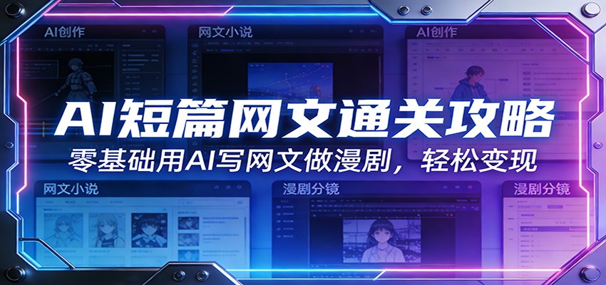 AI短篇网文通关攻略:零基础用AI写网文做漫剧,轻松变现-聚业