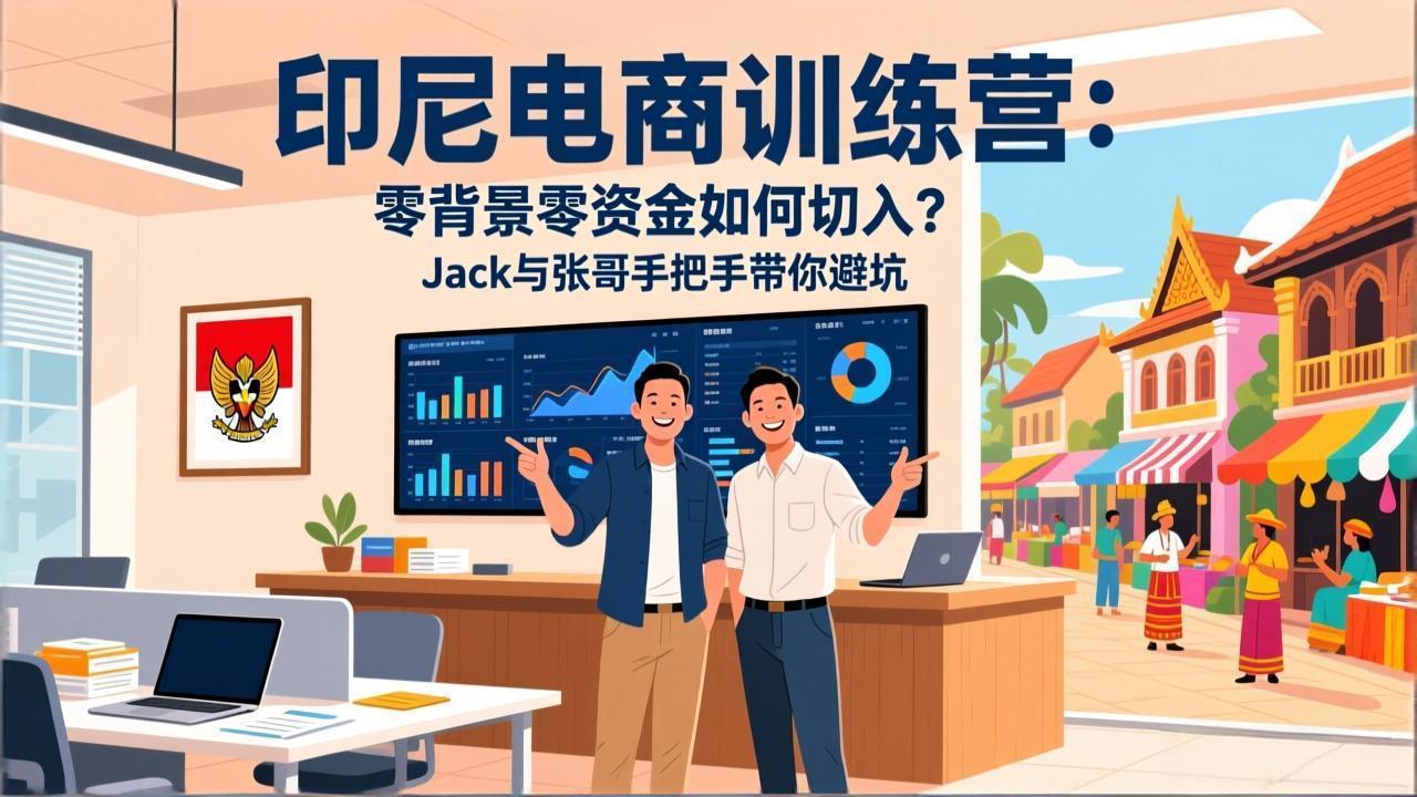 印尼电商训练营:零背景零资金如何切入?Jack与张哥手把手带你避坑-聚业