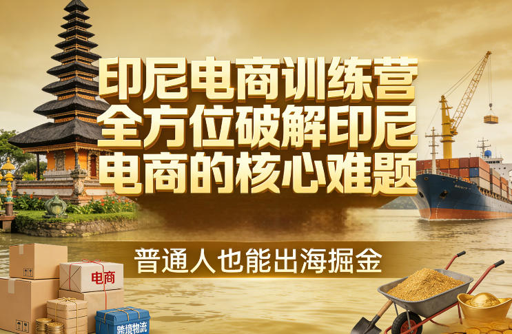 印尼电商训练营，全方位破解印尼电商的核心难题，普通人也能出海掘金-聚业