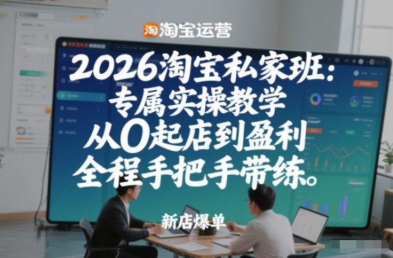 2026淘宝私家班：专属实操教学，从0起店到盈利，全程手把手带练(更新26年3月)-聚业