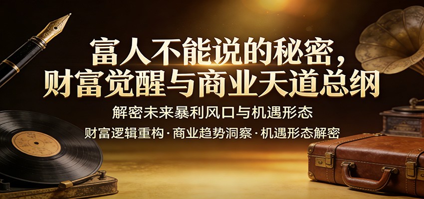 富人不能说的秘密，财富觉醒与商业天道总纲，解密未来暴利风口与机遇形态-聚业