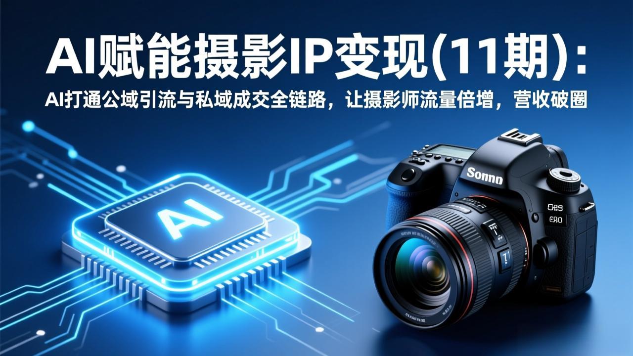 AI赋能摄影IP变现(11期-聚业