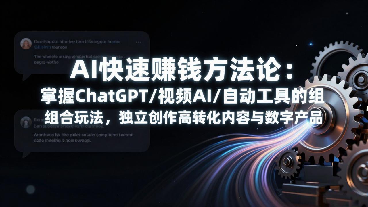 AI快速赚钱方法论：掌握ChatGPT/视频AI/自动化工具的组合玩法，独立创作高转化内容与数字产品-聚业