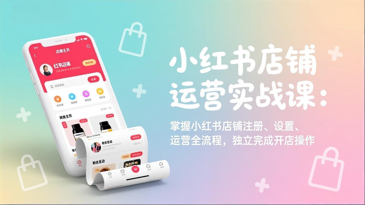 小红书店铺运营实战课：掌握小红书店铺注册、设置、运营全流程，独立完成开店操作-聚业