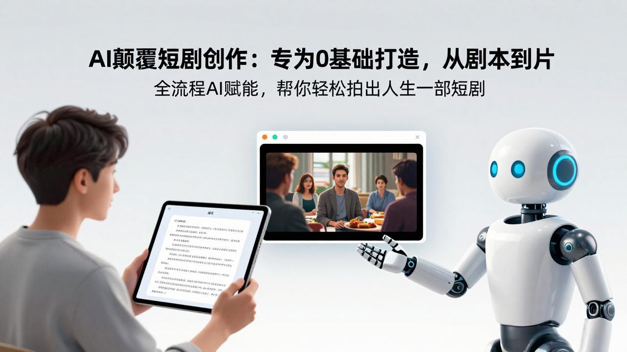 AI颠覆短剧创作：专为0基础打造，从剧本到成片全流程AI赋能，帮你轻松拍出人生第一部短剧-聚业