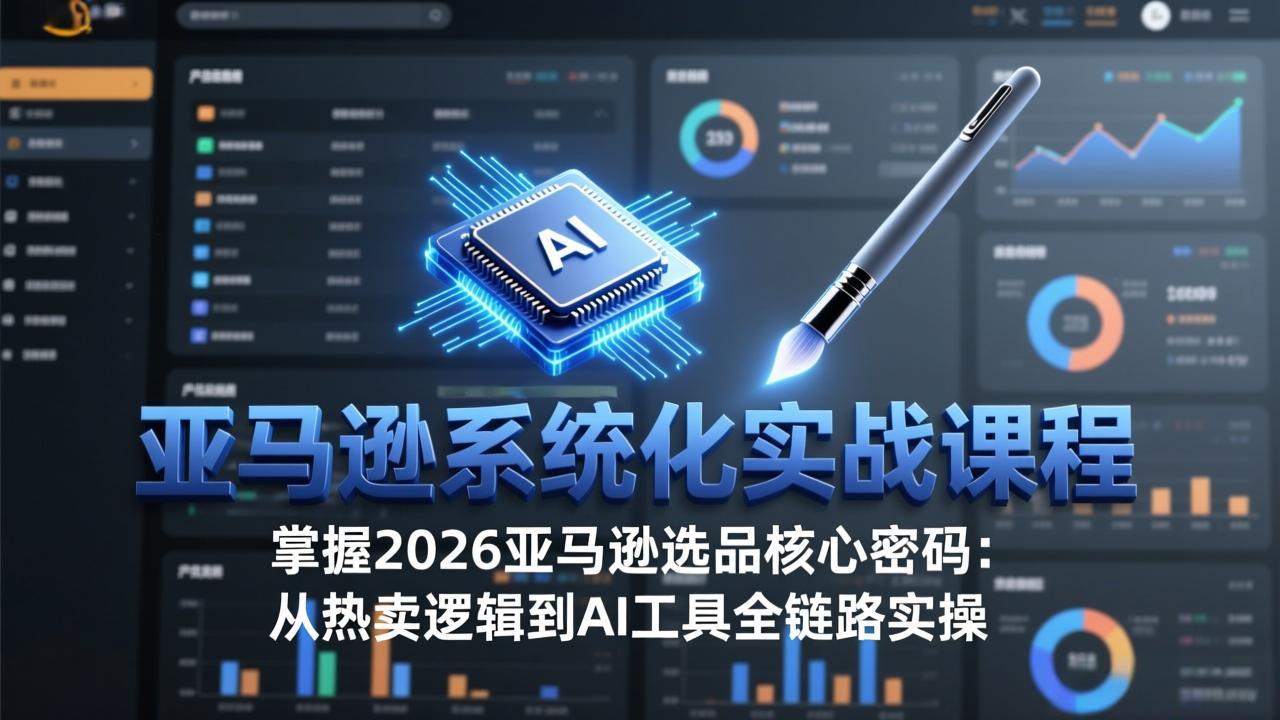 亚马逊系统化实战课-更新3月:2026最新选品方法论,从热卖原因分析到AI作图,提升选品成功率-聚业
