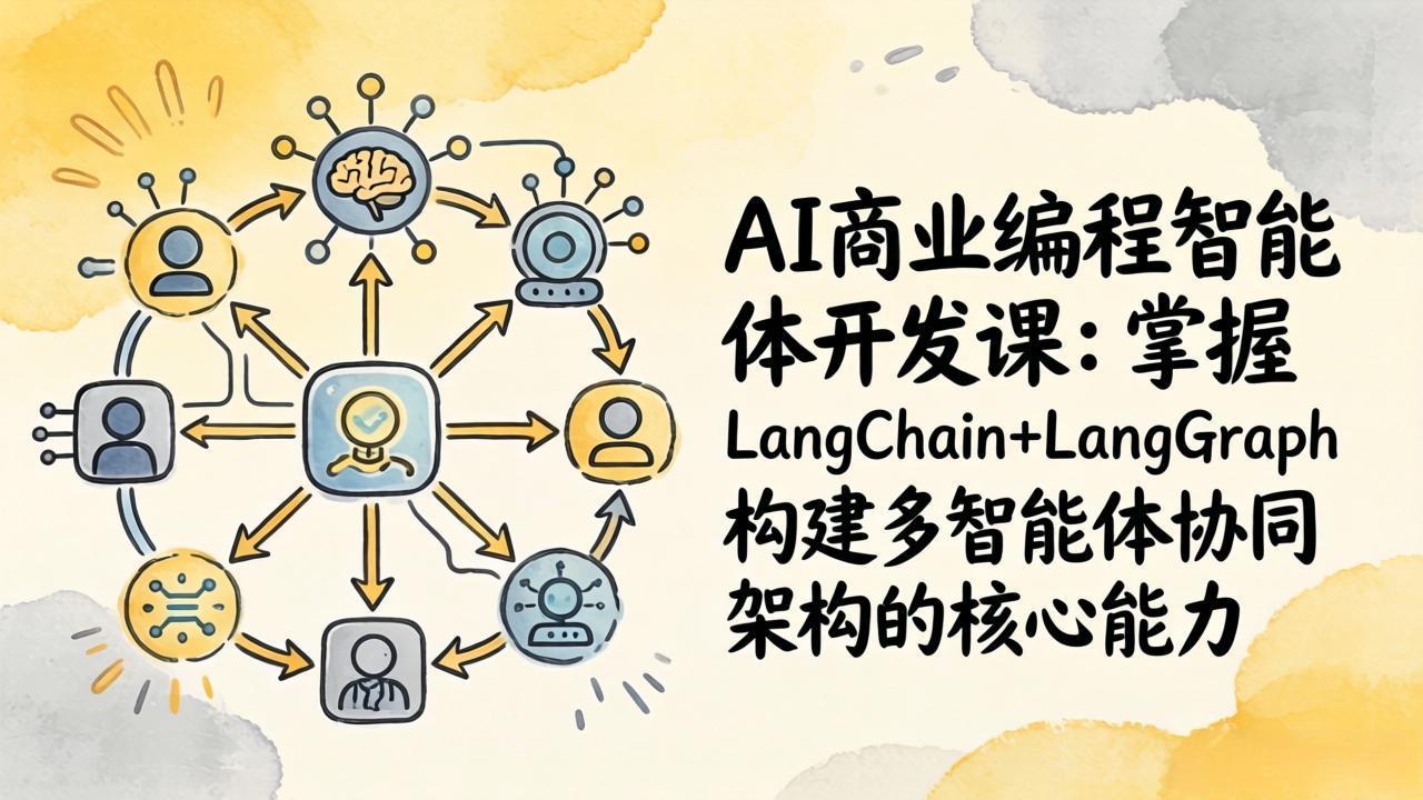 AI商业编程智能体开发课：掌握LangChain+LangGraph构建多智能体协同架构的核心能力-聚业