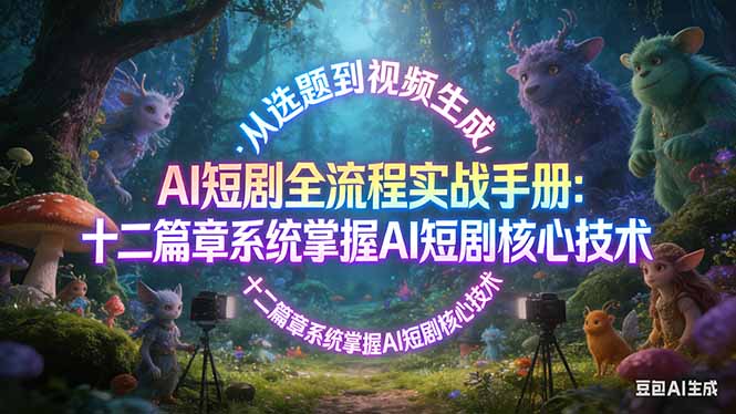 AI 短剧全流程实战手册:从选题到视频生成,十二篇章系统掌握 AI 短剧核心技术-聚业