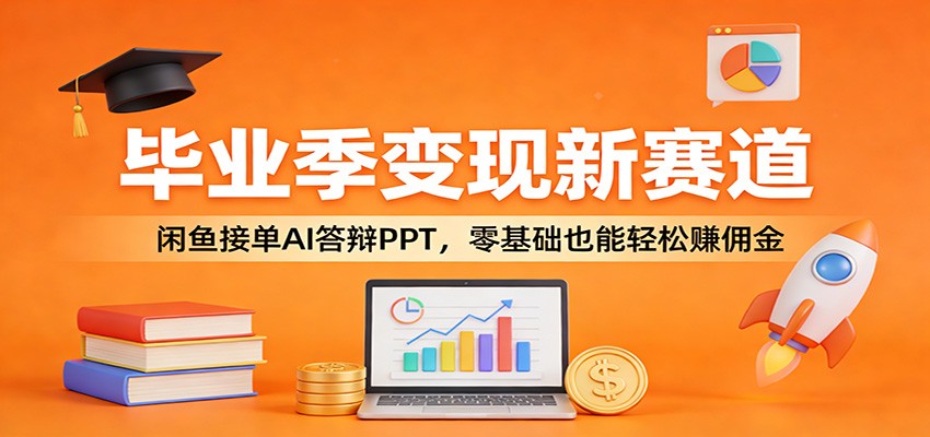 毕业季变现新赛道：闲鱼接单AI答辩PPT，零基础也能轻松赚佣金-聚业