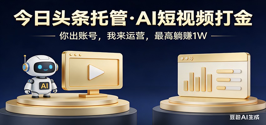 头条号AI托管,我提供作品,你提供账号,每天5分钟发布,小白躺赚3000+-聚业