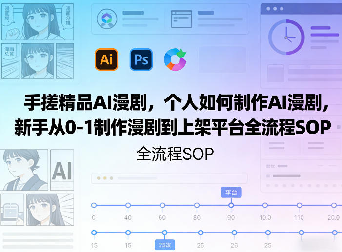 手搓精品AI漫剧，个人如何制作AI漫剧，新手从0-1制作漫剧到上架平台全流程SOP-聚业