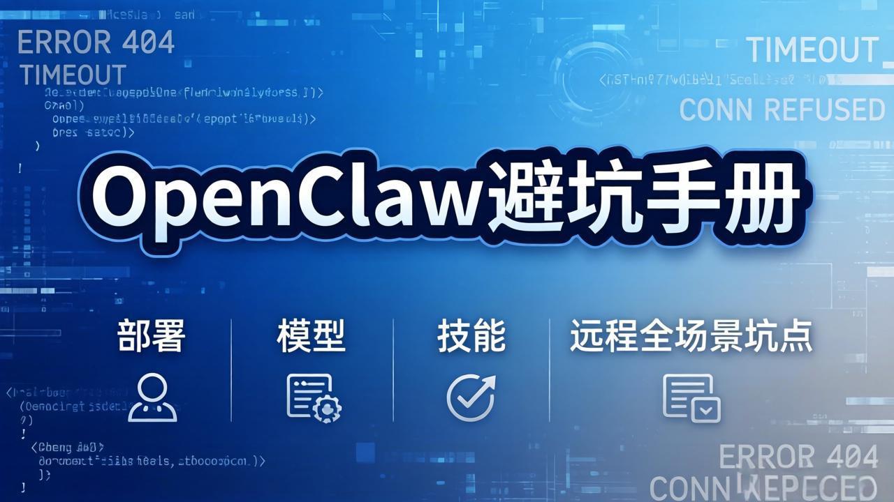 OpenClaw避坑手册:部署+模型+技能+远程全场景坑点,一次性给你说全,少走弯路-聚业