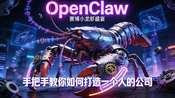 OpenClaw,小龙虾-从产品到爆款的成长之路,手把手教你如何打造一个人的公司-聚业