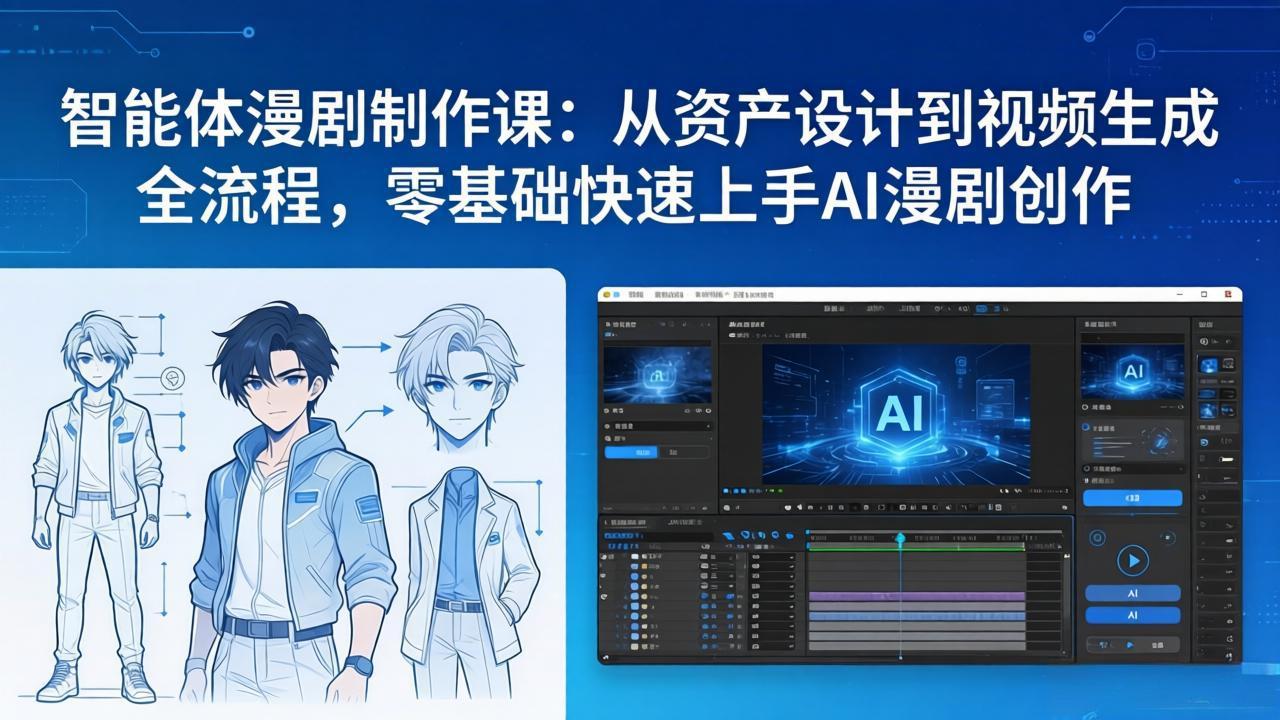 智能体漫剧制作课：从资产设计到视频生成全流程，零基础快速上手AI漫剧创作-聚业
