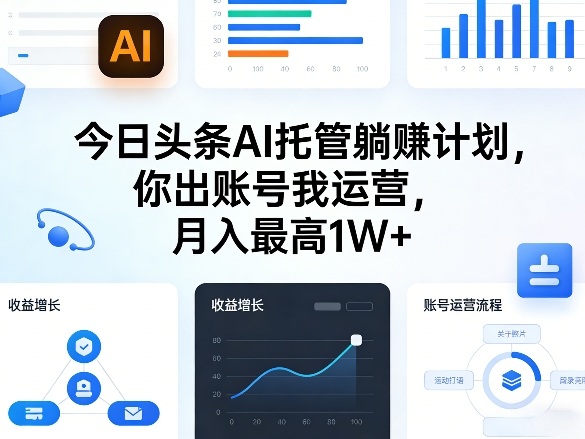 今日头条AI托管躺賺计划,你出账号我运营,月入最高1W+【揭秘】-聚业