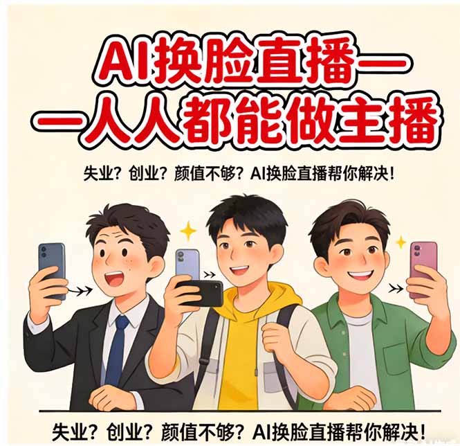 AI换脸直播,人人都能做主播-聚业