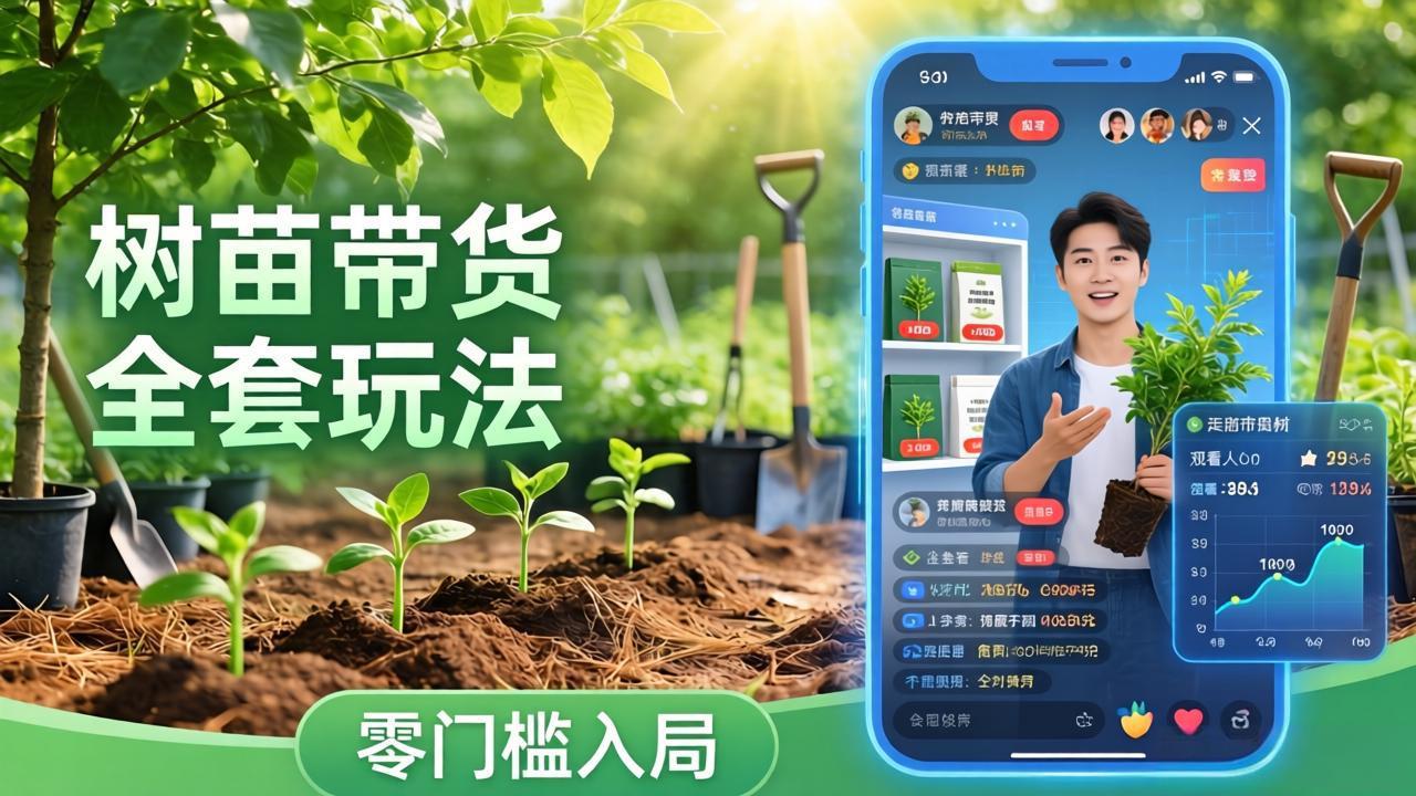 视频号AI树苗带货全套玩法:零门槛入局,掌握豆包、千问等AI工具制作树苗视频的全套流程-聚业