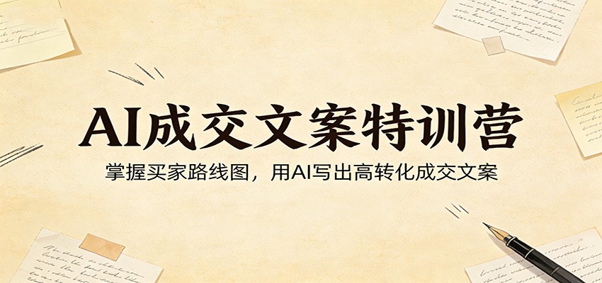 AI成交文案特训营：掌握买家路线图，用AI写出高转化成交文案-聚业
