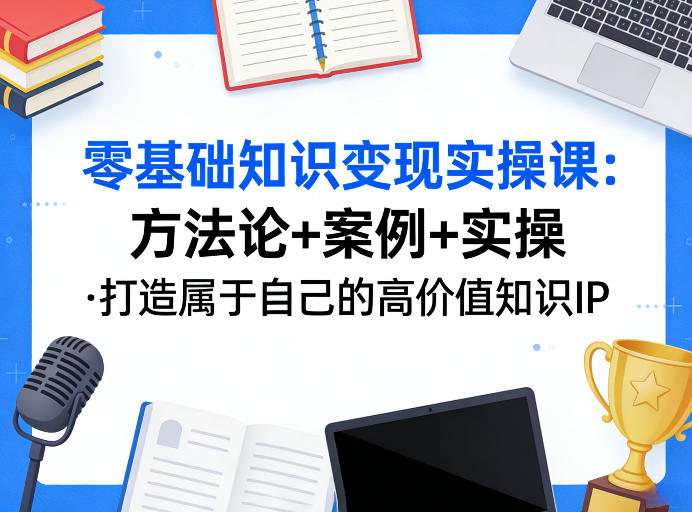 零基础知识变现实操课，方法论+案例+实操，打造属于自己的高价值知识IP-聚业
