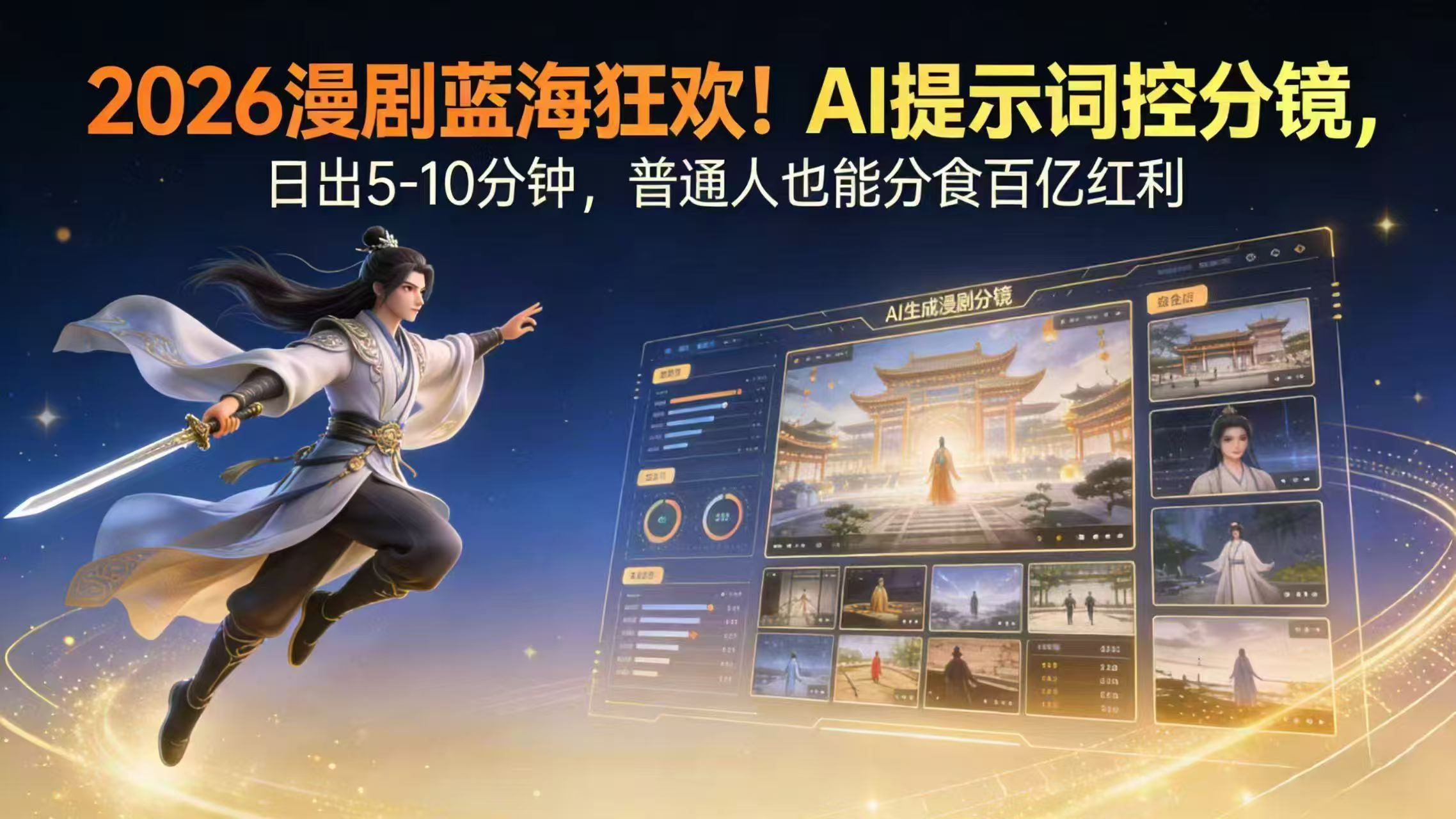 2026漫剧红利实锤！ AI 提示词控分镜， 普通人也能轻松月入过万-聚业