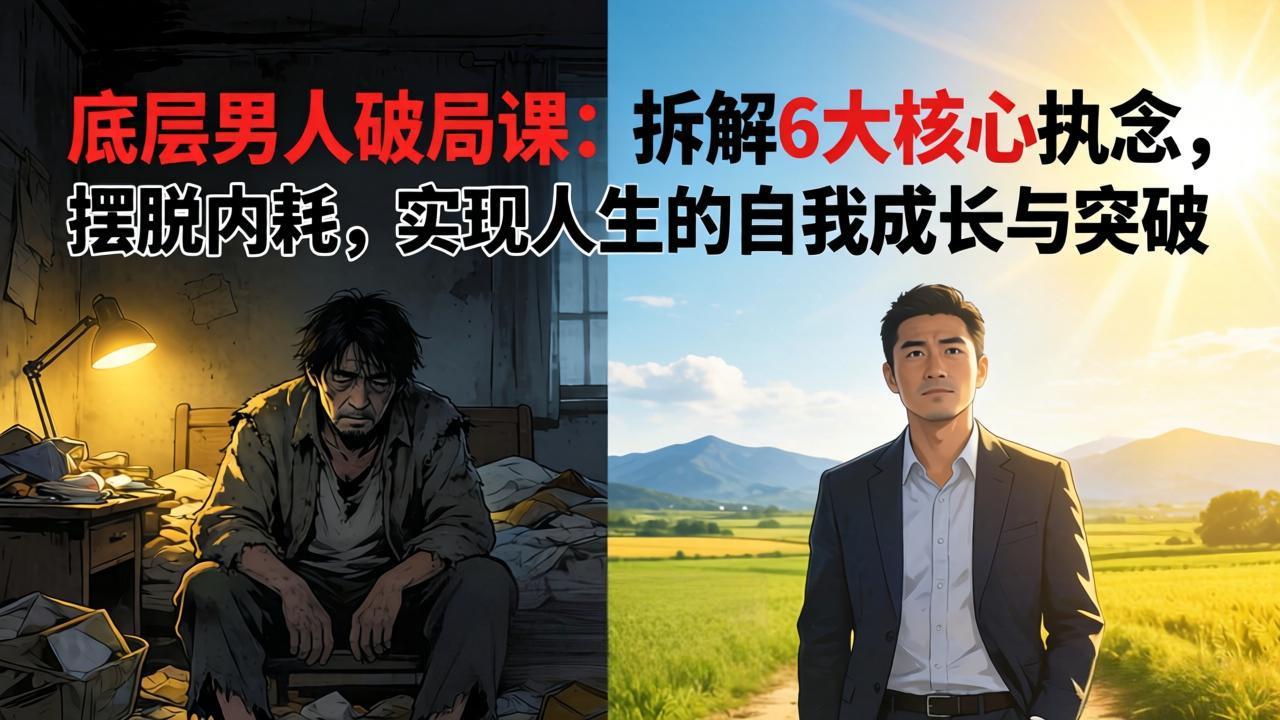 付费文章：底层男人破局课：拆解 6 大核心执念，摆脱内耗，实现人生的自我成长与突破-聚业
