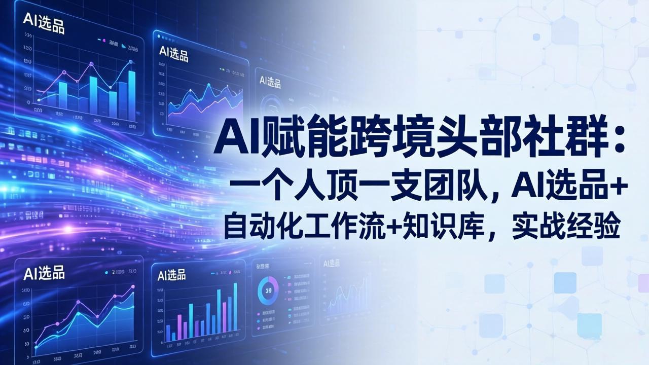 AI赋能跨境头部社群:一个人顶一支团队,AI选品+自动化工作流+知识库,实战经验-更新3月-聚业