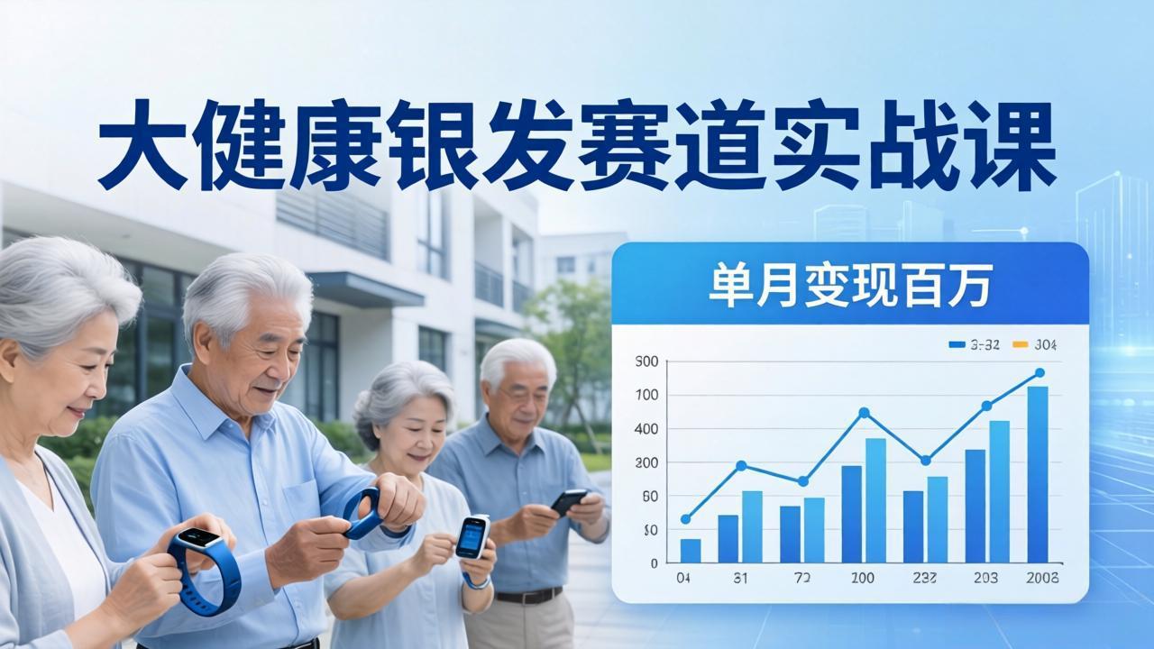 大健康银发赛道实战课:拆解视频号线索型 IP 单月变现百万逻辑,教你精准获客高效变现-聚业