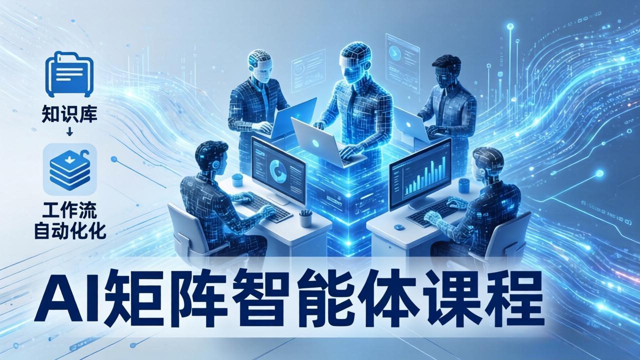 AI矩阵智能体实战:100个数字员工批量生产内容,文本知识库+工作流自动化全搞定-聚业