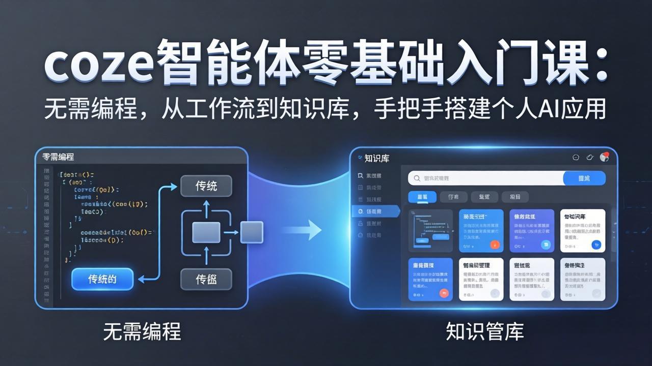 coze智能体零基础入门课：无需编程，从工作流到知识库，手把手搭建个人AI应用-聚业