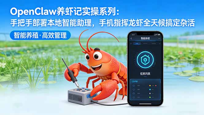 OpenClaw养虾记实操系列:手把手部署本地智能助理,手机指挥龙虾全天候搞定杂活-聚业