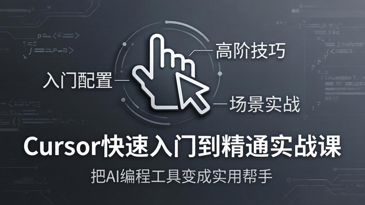 Cursor快速入门到精通实战课:入门配置+高阶技巧+场景实战,把AI编程工具变成实用帮手-聚业
