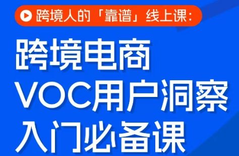 跨境电商VOC用户洞察入门必备课-聚业