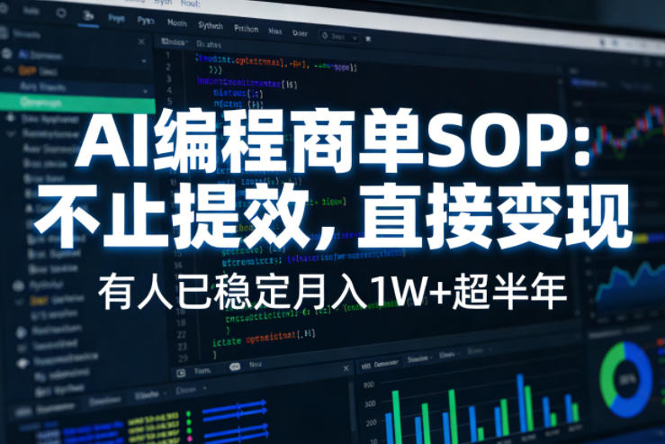 AI编程商单SOP，AI编程不能只给工作提效，还要直接变现，有人已经稳定月入1W+半年了-聚业
