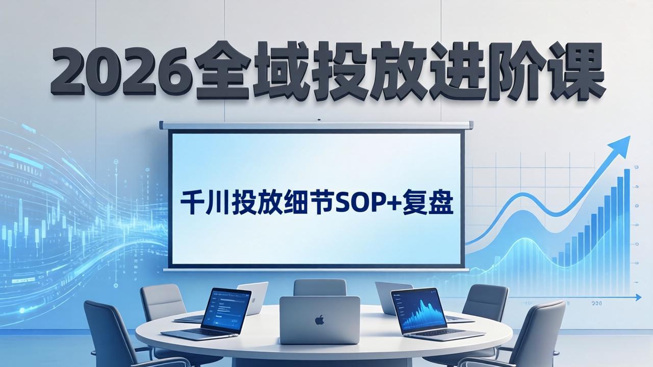 2026全域投放进阶课：杭州线下3天实战，千川投放细节SOP+复盘，撬动自然流量-聚业