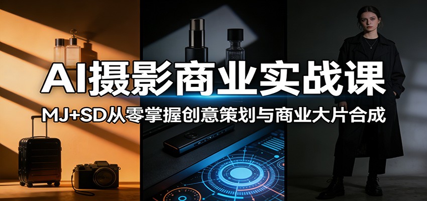 AI摄影商业实战课:MJ+SD从零掌握创意策划与商业大片合成-聚业