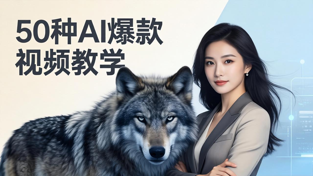 50种AI爆款视频教学：影视级古诗词+治愈萌宠+山海经蛟龙，高阶宝典商业落地-聚业