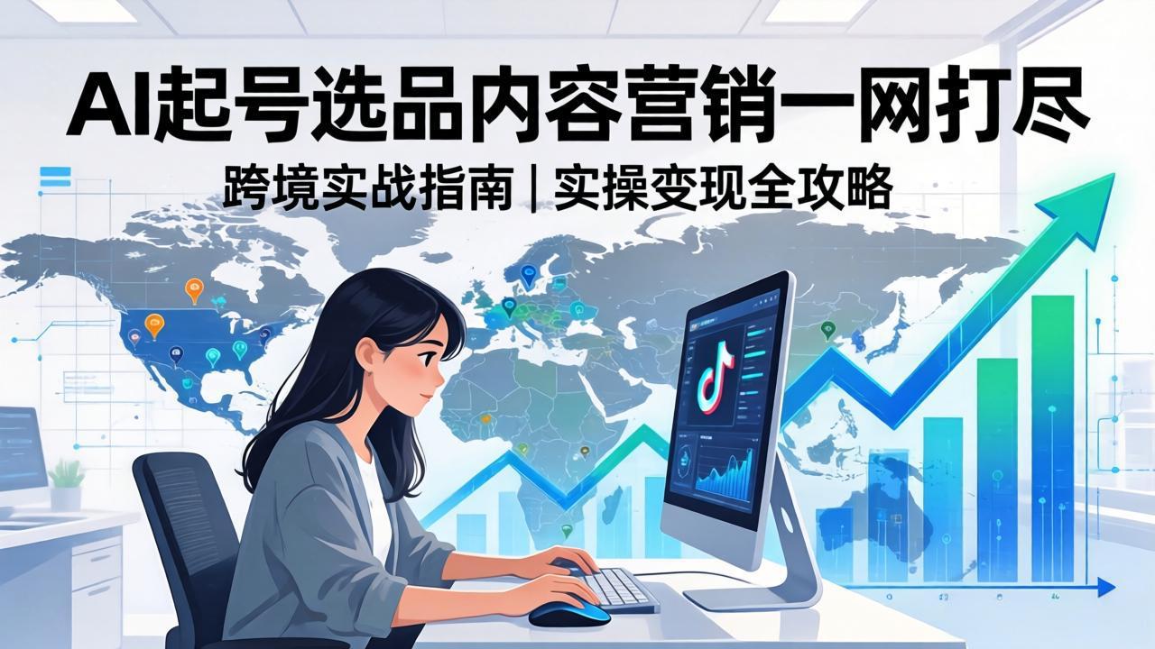 2026 TikTok 跨境AI实操：从零基础到变现全流程，AI起号选品内容营销一网打尽-聚业