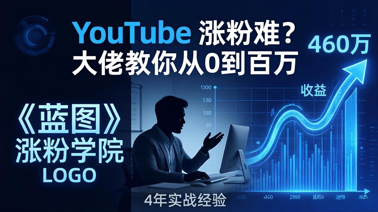 YouTube 涨粉难？《蓝图涨粉学院》：4 年赚 460 万的大佬教策略，从0到百万有路径！-聚业