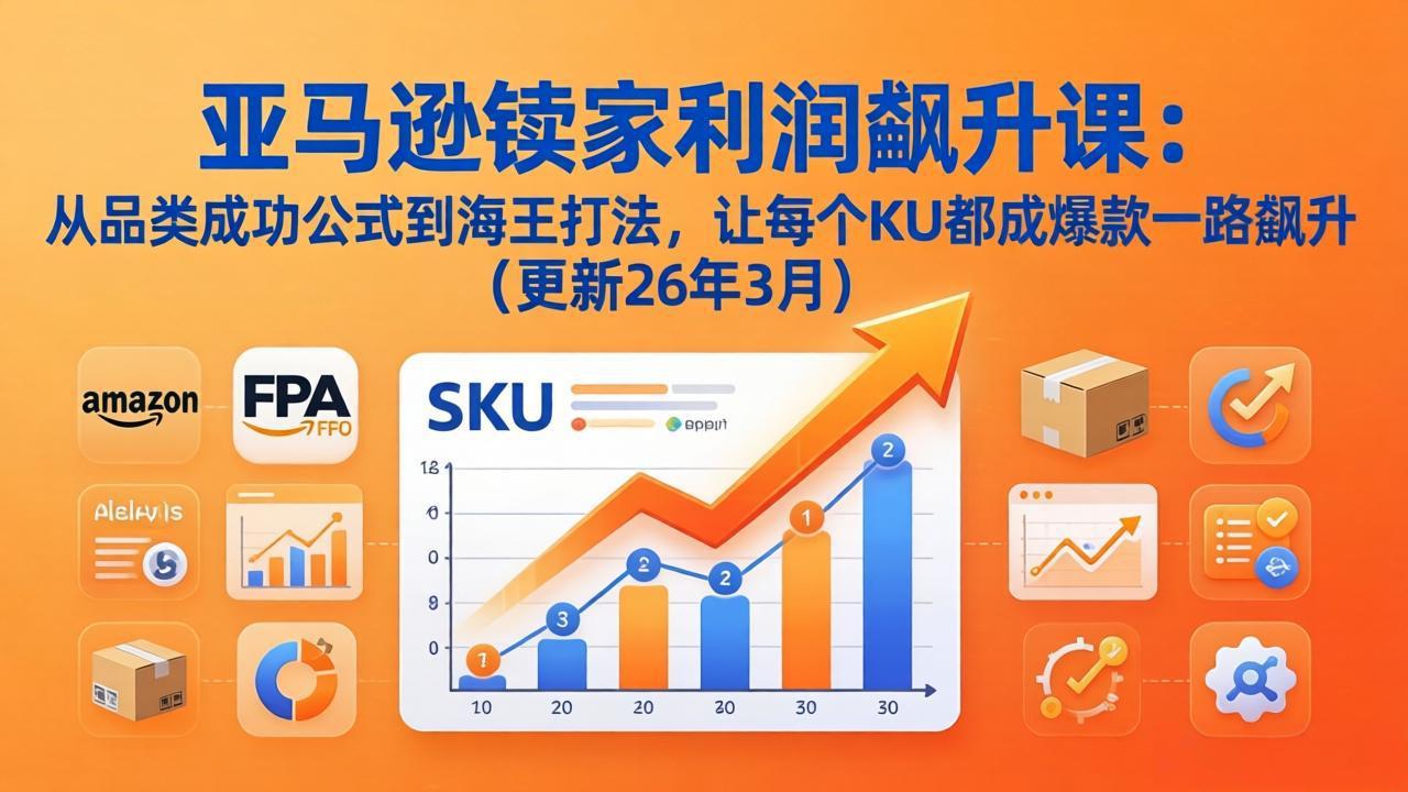 亚马逊卖家利润飙升课:从品类成功公式到海王打法,让每个SKU都成爆款一路飙升(更新26年3月-聚业