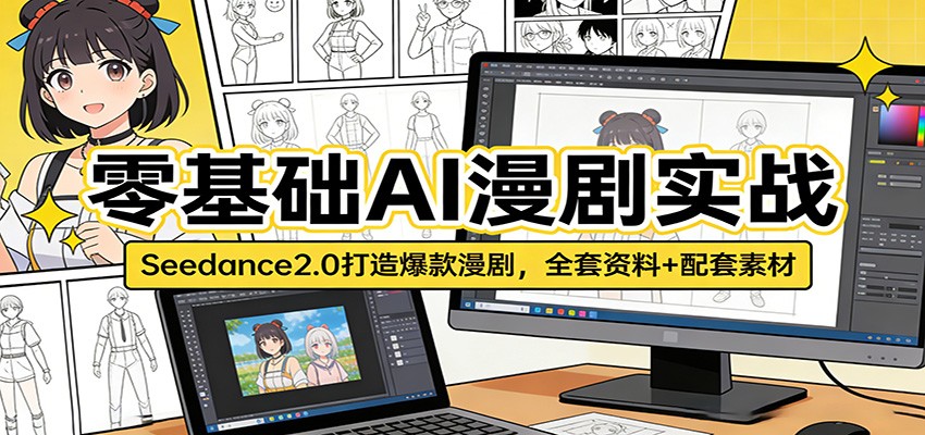 零基础AI漫剧实战:Seedance2.0打造爆款漫剧,全套资料+配套素材-聚业