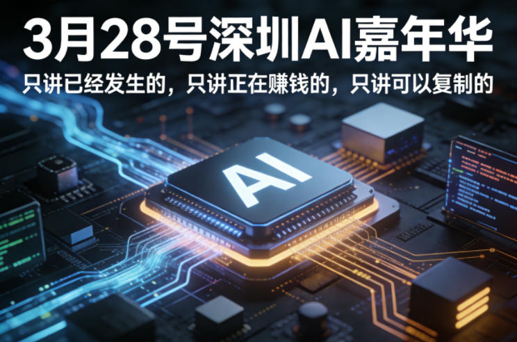 3月28号深圳AI嘉年华，只讲已经发生的，只讲正在賺钱的，只讲可以复制的-聚业