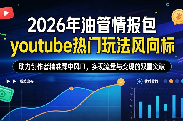 2026年油管情报包,youtube热门玩法风向标,助力创作者精准踩中风口,实现流量与变现的双重突破(更新0330)-聚业